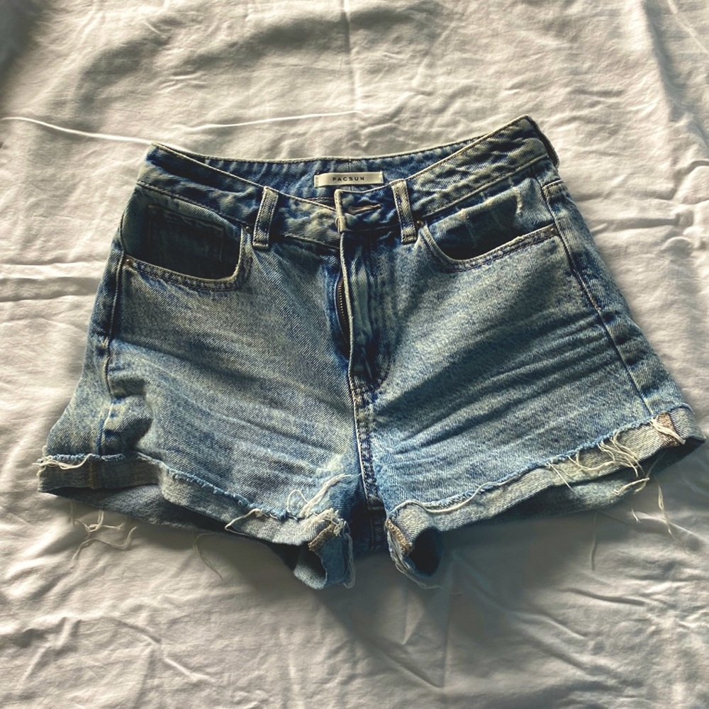 pacsun distressed acid wash jean shorts